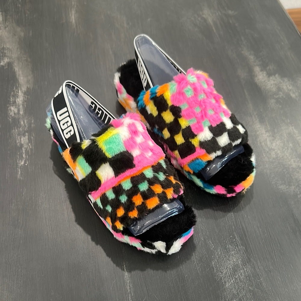 UGG Fluff Yeah Slides - Checks